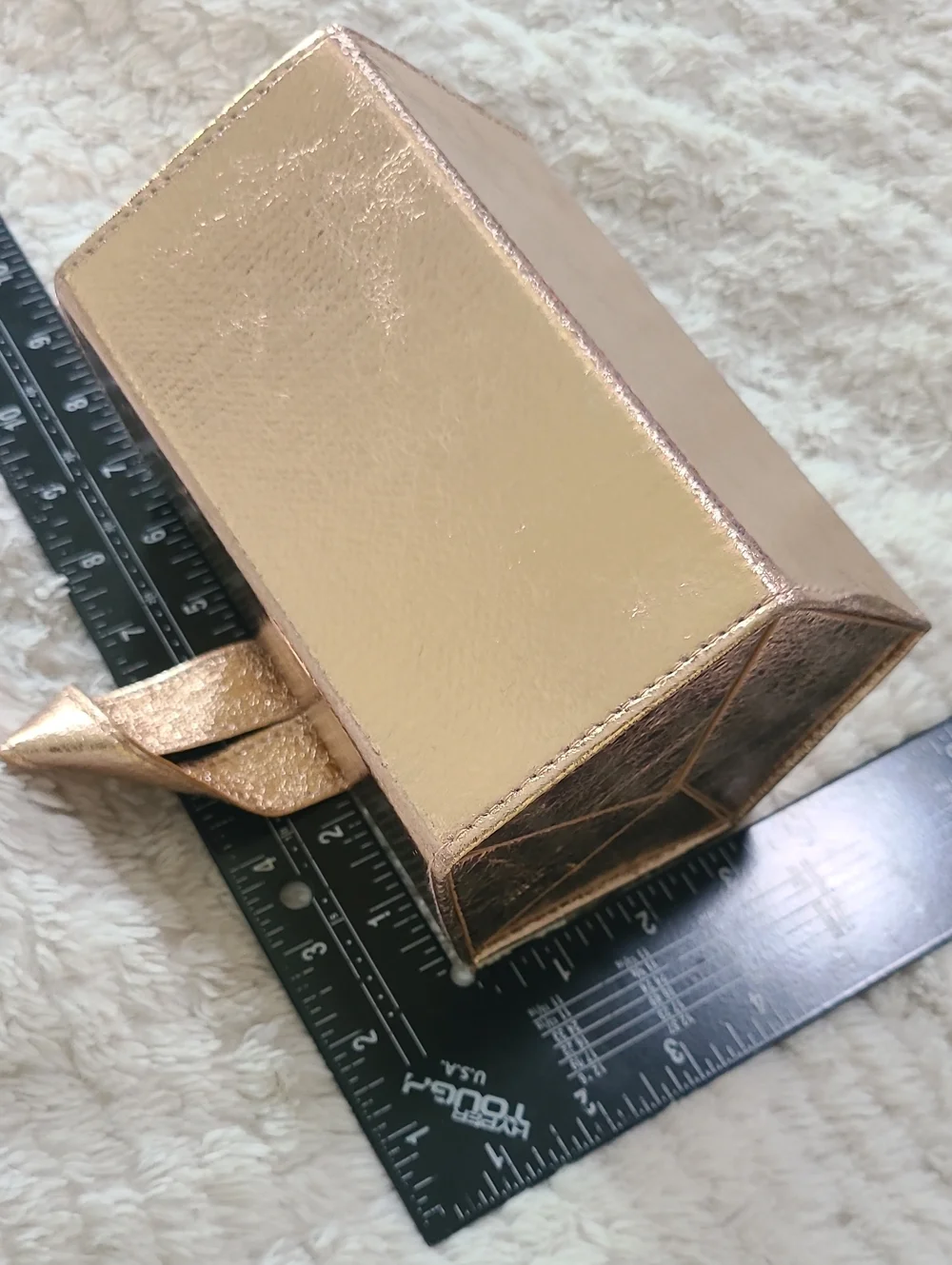 Nordstrom Cream and Rose Gold Foldable Hexagon Jewelry Case